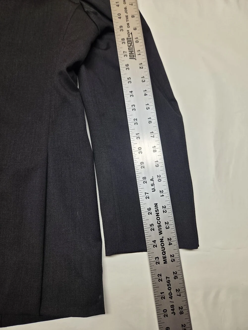 Pronto Uomo Platinum 40R 34W Charcoal Gray 2pc Suit 100% Wool Notch Lapel